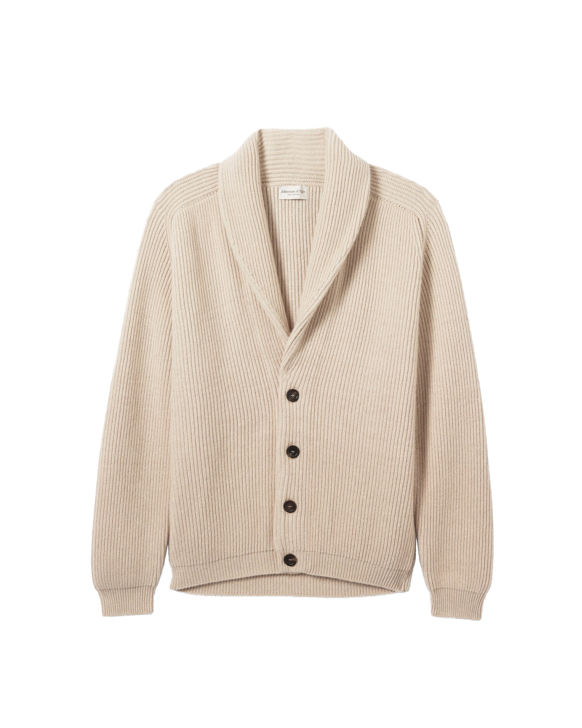Johnstons of Elgin Pioneer Natural Shawl Collar Cashmere Cardigan Johnstons of Elgin Pioneer Natural Shawl Collar Cashmere Cardigan | Cardigan | Coveti