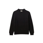 Johnstons of Elgin Pioneer Ombre Black Cashmere Jumper | Men Knitwear | Coveti