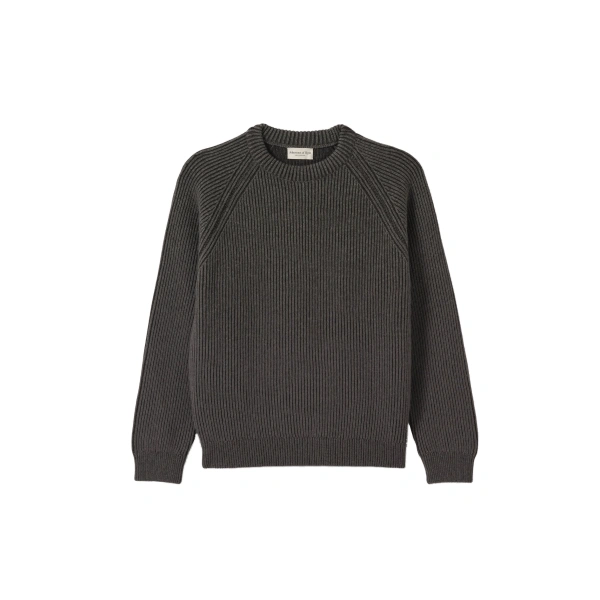 Johnstons of Elgin Pioneer Ombre Grey Cashmere Jumper | Men Knitwear | Coveti