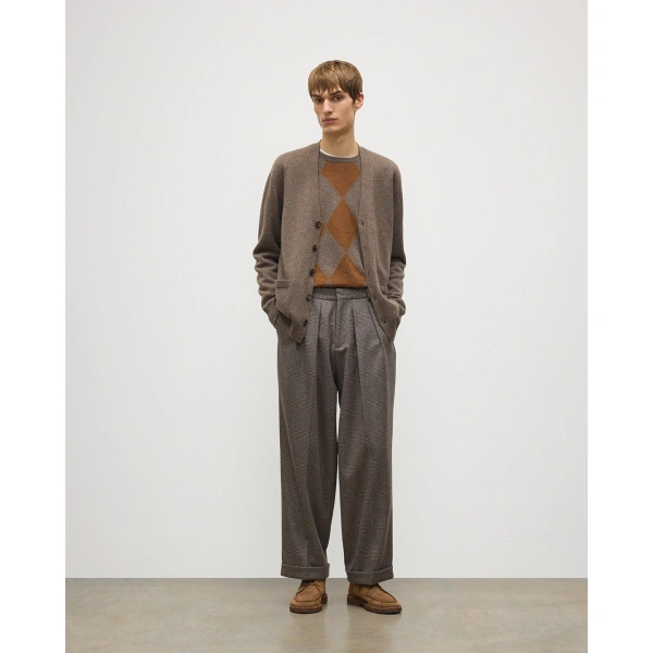 Johnstons of Elgin Redpath Brown Cashmere Cardigan