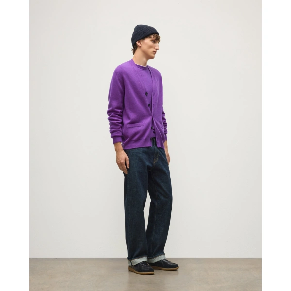 Johnstons of Elgin Redpath Purple Cashmere Cardigan