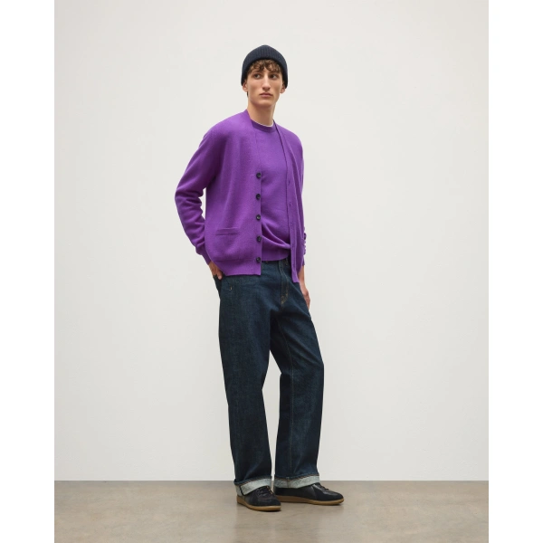 Johnstons of Elgin Redpath Purple Cashmere Cardigan