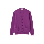 Johnstons of Elgin Redpath Purple Cashmere Cardigan | Men Knitwear | Coveti
