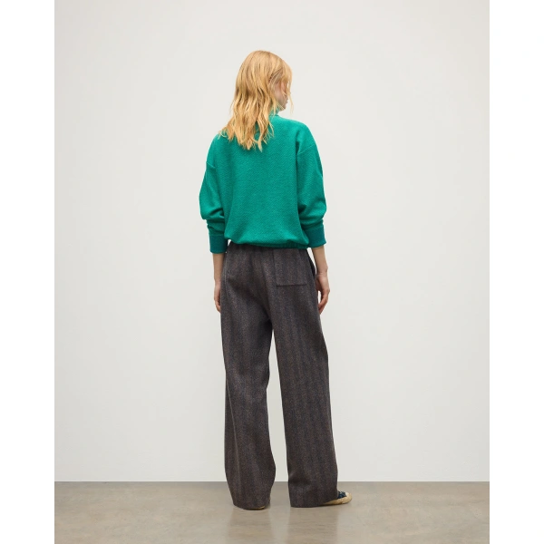 Johnstons of Elgin Reel Green Cashmere Half Zip Jumper