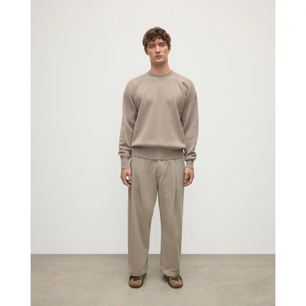 Johnstons of Elgin Relaxed Milano Stitch Light Brown Jumper