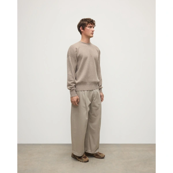 Johnstons of Elgin Relaxed Milano Stitch Light Brown Jumper