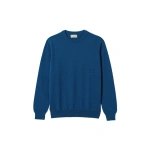 Johnstons of Elgin Reuben Blue Cashmere Crew Jumper | Men Knitwear | Coveti