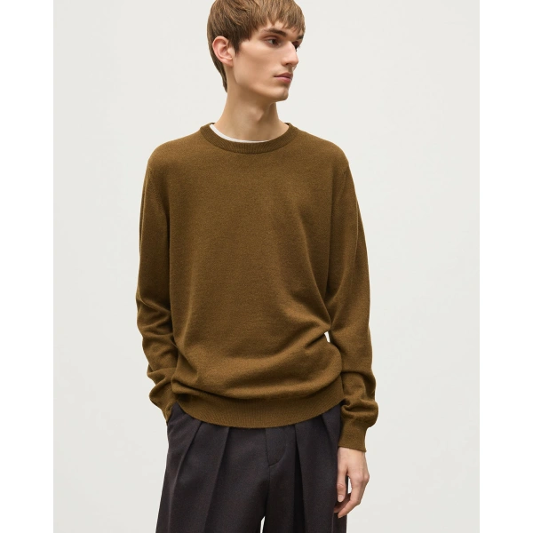 Johnstons of Elgin Reuben Cashmere Crew Jumper in Algie Green