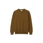 Johnstons of Elgin Reuben Cashmere Crew Jumper in Algie Green | Men Knitwear | Coveti