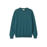 Johnstons of Elgin Reuben Cashmere Crew Jumper in Nouveau Green | Men Knitwear | Coveti