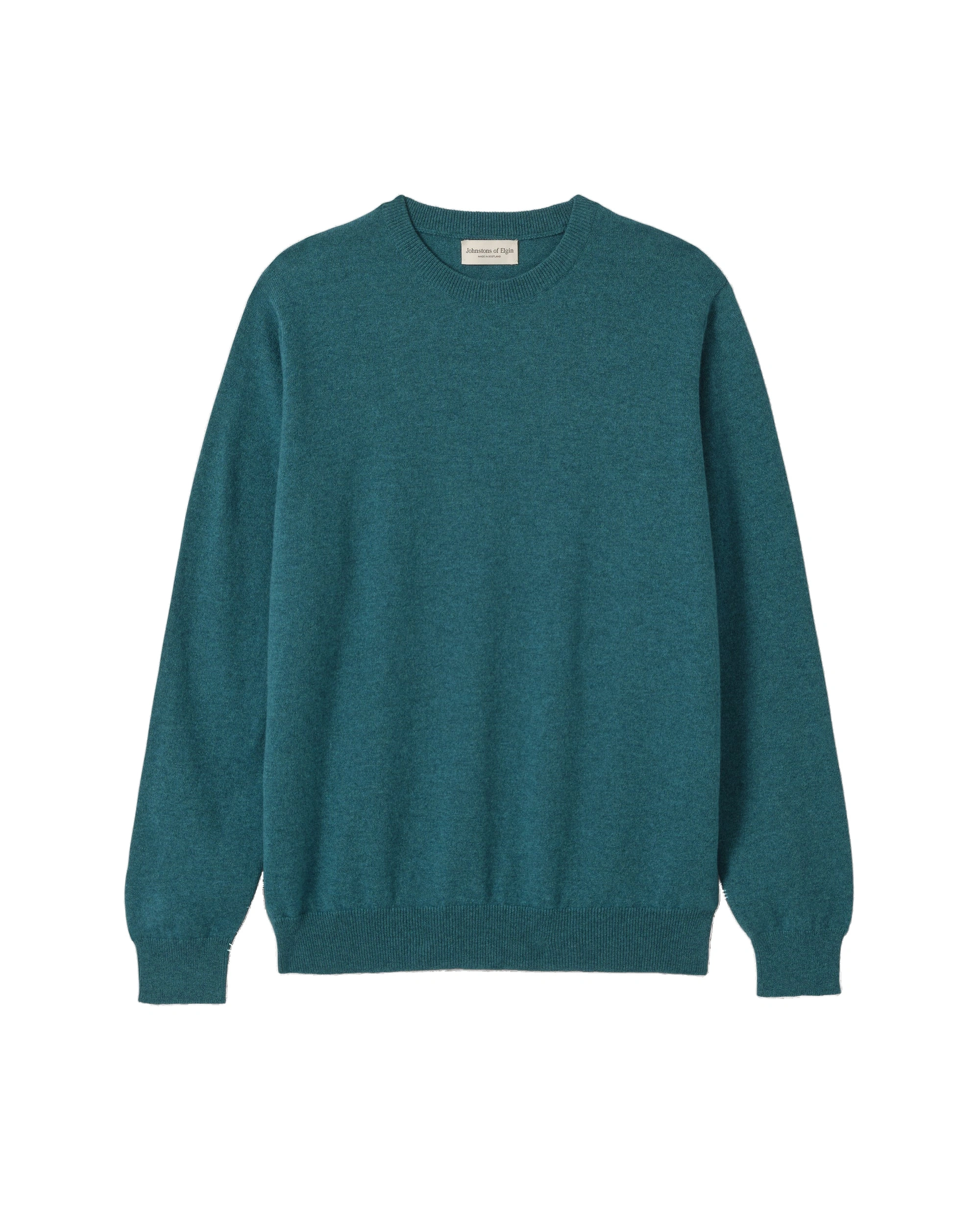 Johnstons of Elgin Reuben Cashmere Crew Jumper in Nouveau Green Johnstons of Elgin Reuben Cashmere Crew Jumper in Nouveau Green | Men Knitwear | Coveti