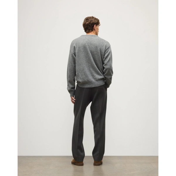 Johnstons of Elgin Reuben Grey Cashmere Crew Jumper