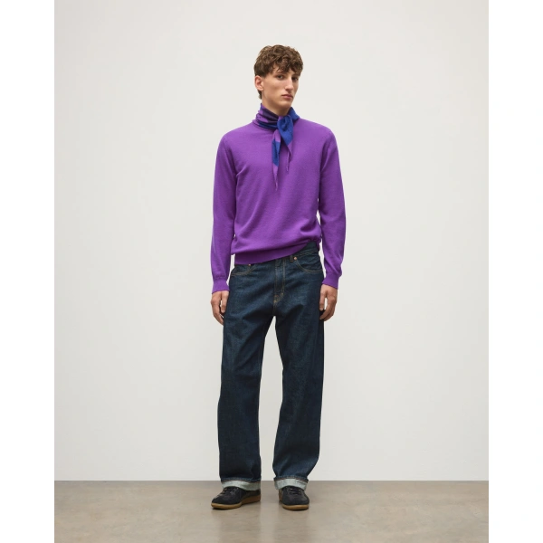Johnstons of Elgin Reuben Purple Cashmere Crew Jumper