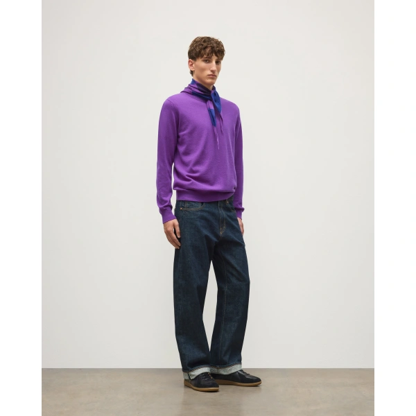 Johnstons of Elgin Reuben Purple Cashmere Crew Jumper