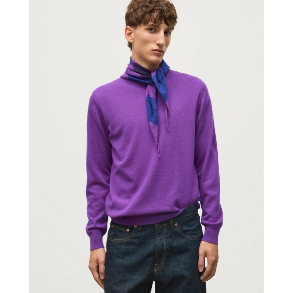Johnstons of Elgin Reuben Purple Cashmere Crew Jumper