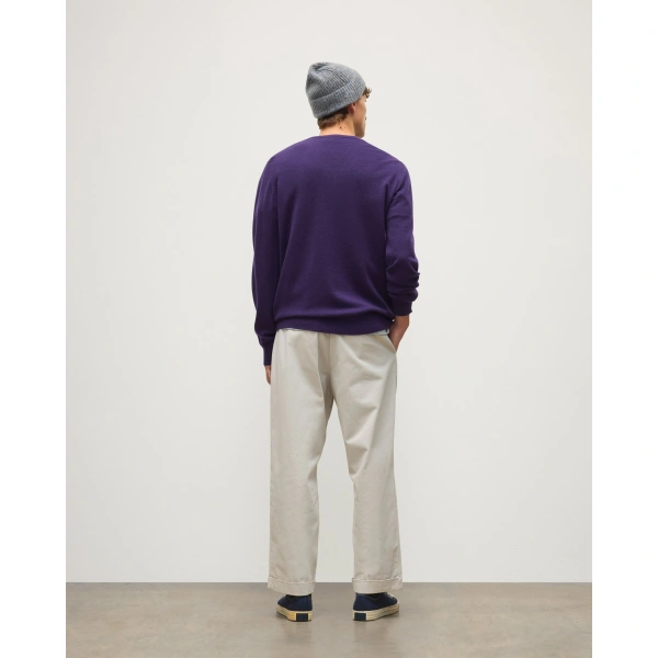 Johnstons of Elgin Reuben Purple Cashmere V Neck Jumper