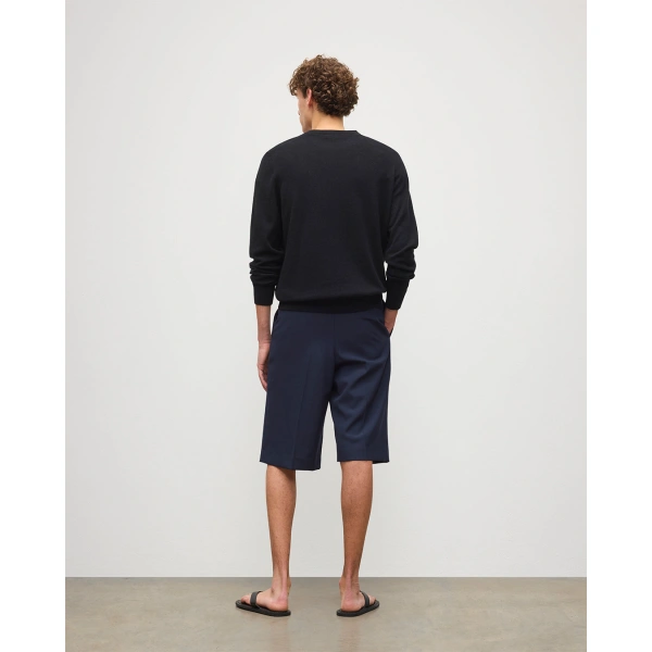 Johnstons of Elgin Rory Black Classic Cashmere Crew Jumper