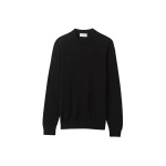 Johnstons of Elgin Rory Black Classic Cashmere Crew Jumper | Men Knitwear | Coveti