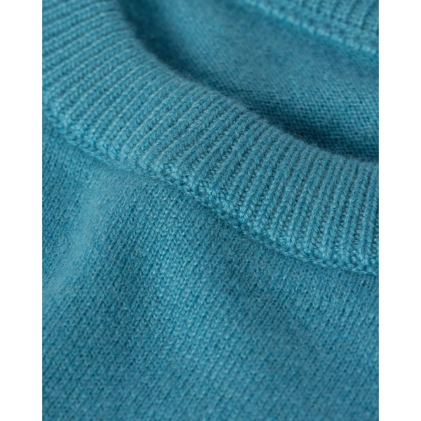 Johnstons of Elgin Rory Bright Blue Classic Cashmere Crew Jumper