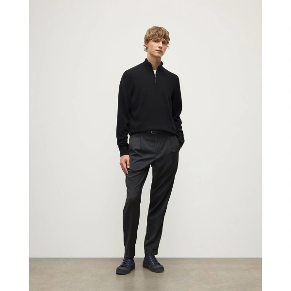 Johnstons of Elgin Rory Cashmere Classic Black Zip Neck Jumper