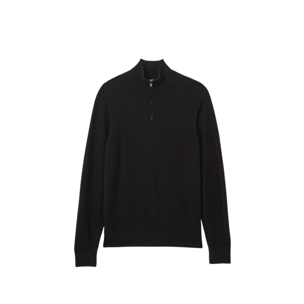 Rory Cashmere Classic Black Zip Neck Jumper