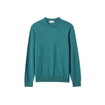 Johnstons of Elgin Rory Classic Cashmere Crew Jumper in Verdigris Green | Men Knitwear | Coveti