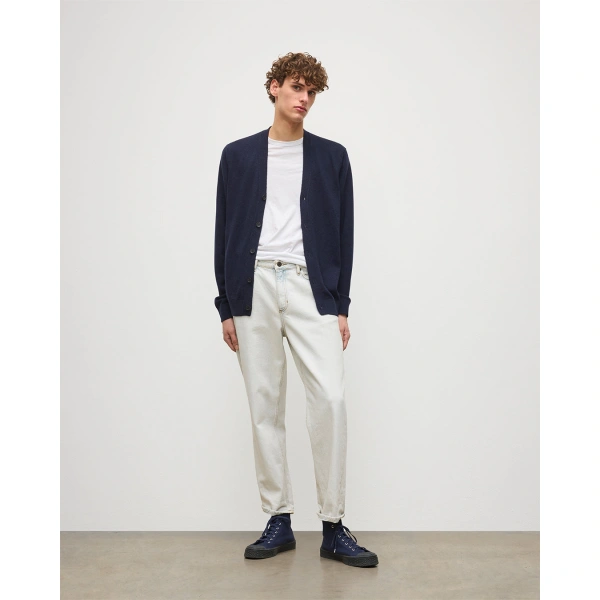 Johnstons of Elgin Rory Dark Navy Classic Cashmere Cardigan