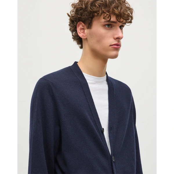 Johnstons of Elgin Rory Dark Navy Classic Cashmere Cardigan