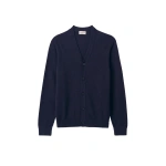 Johnstons of Elgin Rory Dark Navy Classic Cashmere Cardigan | Men Knitwear | Coveti