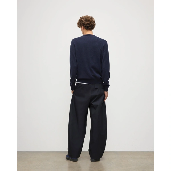 Johnstons of Elgin Rory Dark Navy Classic Cashmere Crew Jumper