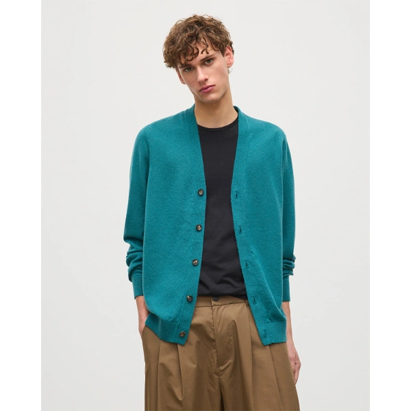 Johnstons of Elgin Rory Green Classic Cashmere Cardigan