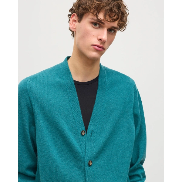 Johnstons of Elgin Rory Green Classic Cashmere Cardigan