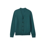 Johnstons of Elgin Rory Green Classic Cashmere Cardigan | Men Knitwear | Coveti