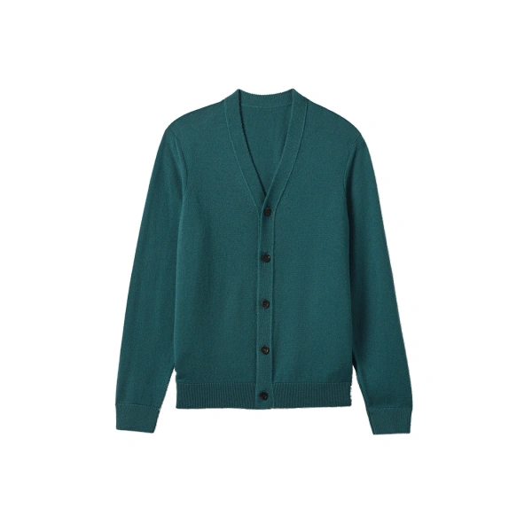 Johnstons of Elgin Rory Green Classic Cashmere Cardigan | Men Knitwear | Coveti