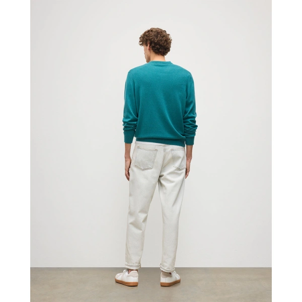 Johnstons of Elgin Rory Green Classic Cashmere V-Neck Jumper