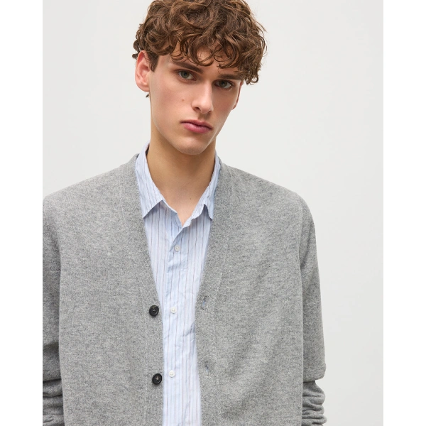 Johnstons of Elgin Rory Grey Classic Cashmere Cardigan