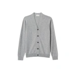 Johnstons of Elgin Rory Grey Classic Cashmere Cardigan | Men Knitwear | Coveti