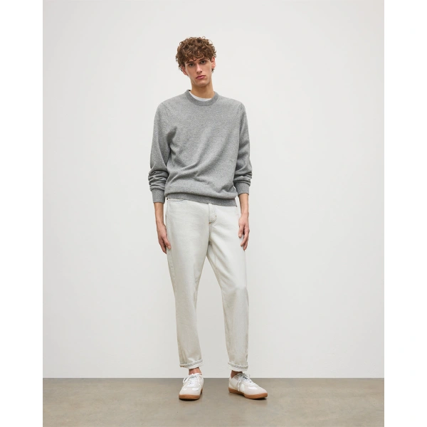 Johnstons of Elgin Rory Grey Classic Cashmere Crew Jumper