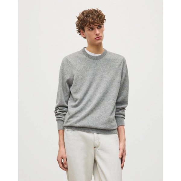 Johnstons of Elgin Rory Grey Classic Cashmere Crew Jumper