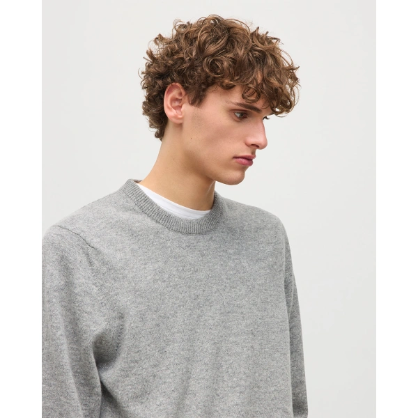 Johnstons of Elgin Rory Grey Classic Cashmere Crew Jumper