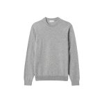 Johnstons of Elgin Rory Grey Classic Cashmere Crew Jumper | Men Knitwear | Coveti