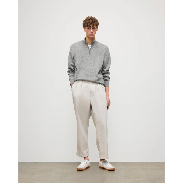 Johnstons of Elgin Rory Grey Classic Cashmere Zip Neck Jumper