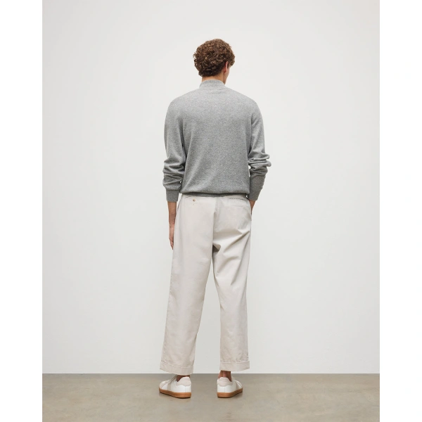 Johnstons of Elgin Rory Grey Classic Cashmere Zip Neck Jumper
