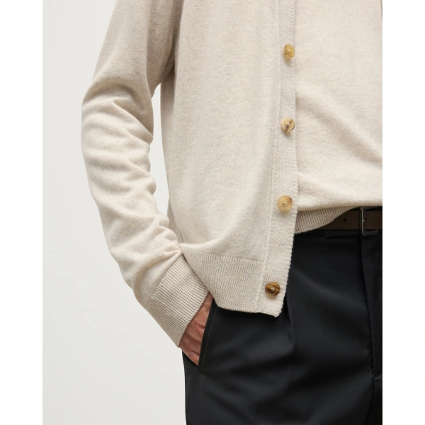 Johnstons of Elgin Rory Natural Classic Cashmere Cardigan