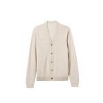 Johnstons of Elgin Rory Natural Classic Cashmere Cardigan | Men Knitwear | Coveti