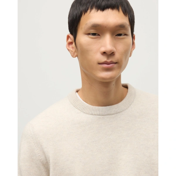 Johnstons of Elgin Rory Natural Classic Cashmere Crew Jumper