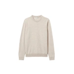 Johnstons of Elgin Rory Natural Classic Cashmere Crew Jumper | Men Knitwear | Coveti
