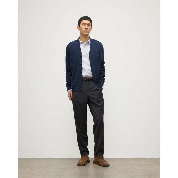 Johnstons of Elgin Rory Navy Classic Cashmere Cardigan