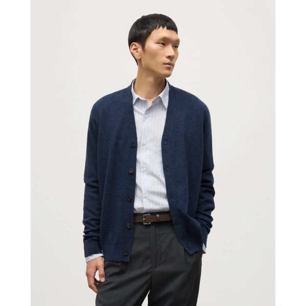 Johnstons of Elgin Rory Navy Classic Cashmere Cardigan