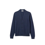 Johnstons of Elgin Rory Navy Classic Cashmere Cardigan | Men Knitwear | Coveti